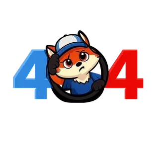 MascotKit 404 scene: the demonstration fox mascot beside the missing-page marker